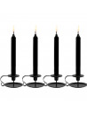 Tradineur - Pack de 4 velas alargadas, cirios de mesa cilíndricos, parafina y mecha de algodón, sin perfume, rituales y ceremoni