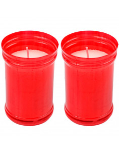 Tradineur - Pack de 2 velones litúrgicos, velas de santo de parafina y cera vegetal, decoración de iglesias, cementerios, tumbas