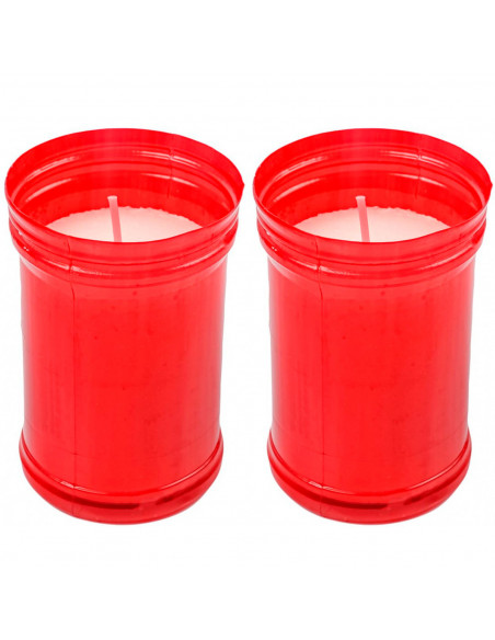 Tradineur - Pack de 2 velones litúrgicos, velas de santo de parafina y cera vegetal, decoración de iglesias, cementerios, tumbas