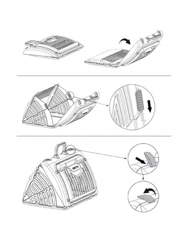Tradienur - Porta mascotas de plástico de color surtido y desmontable, con forma triangular de 46 x 36 x 33 cm. Transportín para