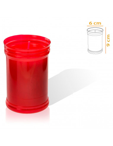 Tradineur - Pack de 2 velones litúrgicos, velas de santo de parafina y cera vegetal, decoración de iglesias, cementerios, tumbas