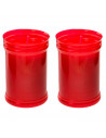 Tradineur - Pack de 2 velones litúrgicos, velas de santo de parafina y cera vegetal, decoración de iglesias, cementerios, tumbas