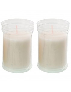 Tradineur - Pack de 2 velones de santo, velas litúrgicas de parafina y cera vegetal, decoración de iglesias, cementerios, tumbas