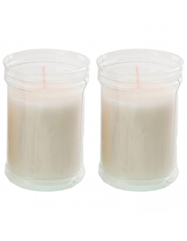 Tradineur - Pack de 2 velones de santo, velas litúrgicas de parafina y cera vegetal, decoración de iglesias, cementerios, tumbas