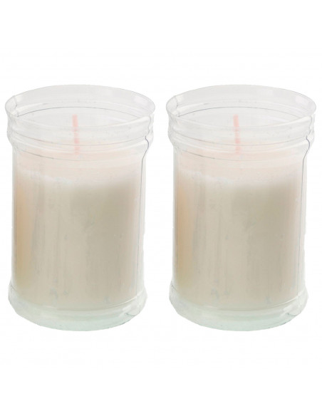 Tradineur - Pack de 2 velones de santo, velas litúrgicas de parafina y cera vegetal, decoración de iglesias, cementerios, tumbas
