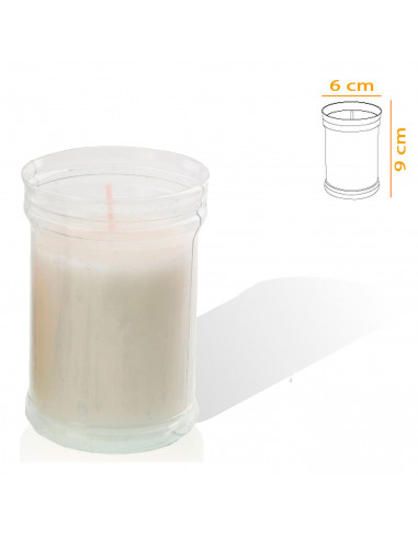 Tradineur - Pack de 2 velones de santo, velas litúrgicas de parafina y cera vegetal, decoración de iglesias, cementerios, tumbas