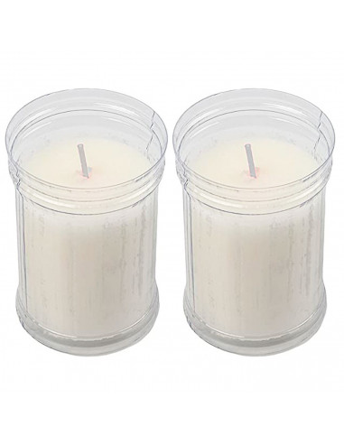 Tradineur - Pack de 2 velones de santo, velas litúrgicas de parafina y cera vegetal, decoración de iglesias, cementerios, tumbas