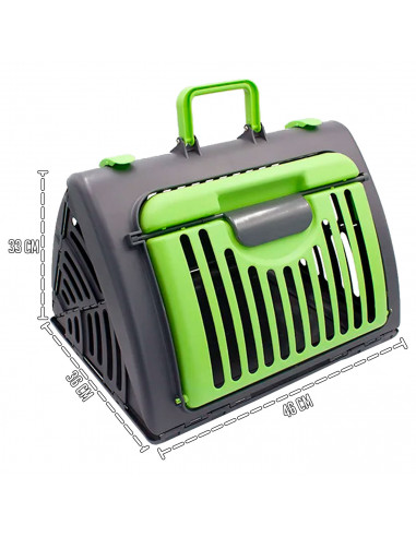 Tradienur - Porta mascotas de plástico de color surtido y desmontable, con forma triangular de 46 x 36 x 33 cm. Transportín para