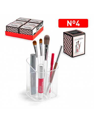 Tradineur - Organizador cosmético transparente N.º 4 - Fabricación en plástico - Ideal para organizar tus artículos cosméticos -