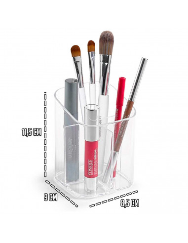 Tradineur - Organizador cosmético transparente N.º 4 - Fabricación en plástico - Ideal para organizar tus artículos cosméticos -