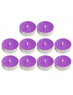 Tradineur - Pack de 10 velas de té perfumadas, tealights aromáticas, tiempo de combustión: 5 horas, decoración del hogar (Lavand