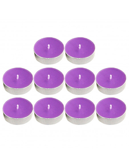 Tradineur - Pack de 10 velas de té perfumadas, tealights aromáticas, tiempo de combustión: 5 horas, decoración del hogar (Lavand Tradineur - Pack de 10 velas de té perfumadas, tealights aromáticas, tiempo de combustión: 5 horas, decoración del hogar (Lavand