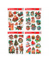 Tradineur - Pack de 9 adhesivos con relieve y brillantina para navidad - Accesorio para navidades - Detalle para regalo - Modelo