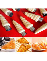 Tradineur - Set de 3 moldes con forma de cono, acero inoxidable, canutillos para repostería, tubos, cuerno de crema, cañas, cann