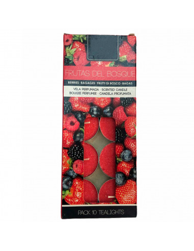 Tradineur - Pack de 10 velas de té con perfume, tealights aromáticas, tiempo de combustión: 5 horas, decoración del hogar (Fruta