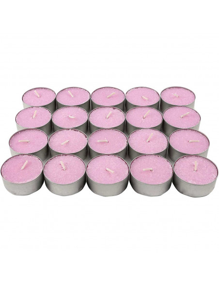 Tradineur - Pack de 20 velas de té perfumadas, tealights aromáticas, tiempo de combustión: 4,5 horas, decoración del hogar (Lava