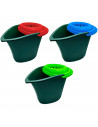 Tradineur - Cubo de fregar con escurridor de plástico, incluye asa, cubo para fregona, ligero y resistente, limpieza del hogar,