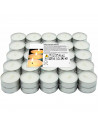 Tradineur - Pack de 50 velas de té con aroma neutro, tealights, tiempo de combustión: 4,5 horas, decoración del hogar (Blanco, 3