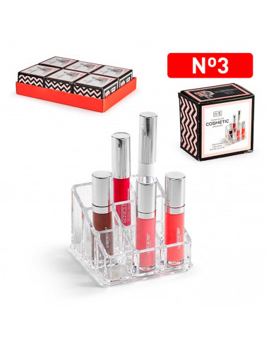 Tradineur - Organizador cosmético transparente N.º 3 - Fabricación en plástico - Ideal para organizar tus artículos cosméticos -