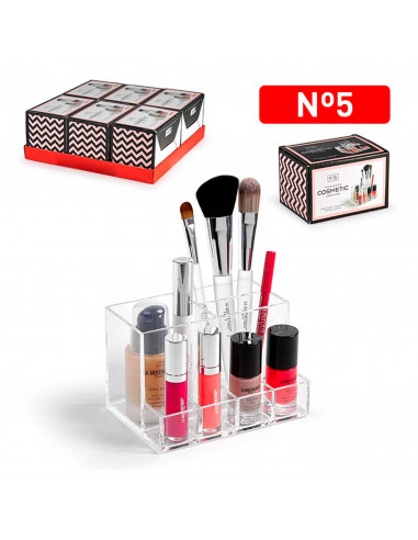 Tradineur - Organizador cosmético transparente N.º 5 - Fabricación en plástico - Ideal para organizar tus artículos cosméticos -
