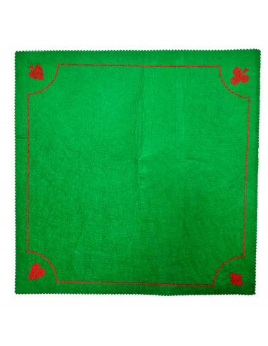 Tradineur - Tapete de póker, mantel, alfombrilla de fieltro para juegos de mesa, salón, cartas, grosor 1 mm (Verde, 50 x 50 cm)