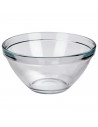 Tradineur - Cuenco redondo de vidrio, bol para mezclar, ensaladera apilable, apto para microondas y lavavajillas, cocina - 26 x