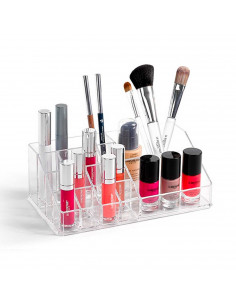 Tradineur - Organizador cosmético transparente N.º 6 - Fabricación en plástico - Ideal para organizar tus artículos cosméticos -