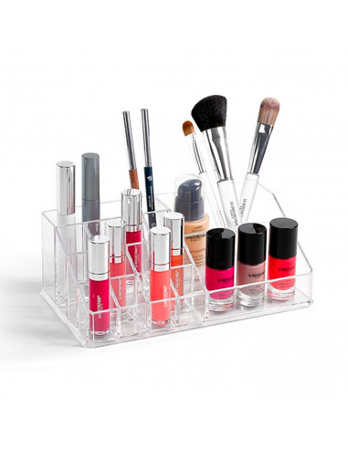 Tradineur - Organizador cosmético transparente N.º 6 - Fabricación en plástico - Ideal para organizar tus artículos cosméticos -