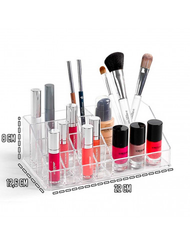 Tradineur - Organizador cosmético transparente N.º 6 - Fabricación en plástico - Ideal para organizar tus artículos cosméticos -