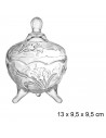 Tradineur - Bombonera de cristal con tapa, tarro, bote, frasco para dulces, galletas, caramelos, almacenamiento, decoración, 13