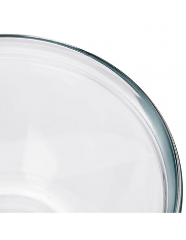 Tradineur - Cuenco redondo de vidrio, bol para mezclar, ensaladera apilable, apto para microondas y lavavajillas, cocina - 26 x