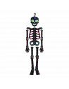 Tradineur - Esqueleto colgante con diseño mexicano para Halloween - Fabricado en plástico - Adorno para decoración - Longitud 66