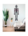 Tradineur - Esqueleto colgante con diseño mexicano para Halloween - Fabricado en plástico - Adorno para decoración - Longitud 66