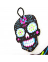 Tradineur - Esqueleto colgante con diseño mexicano para Halloween - Fabricado en plástico - Adorno para decoración - Longitud 66