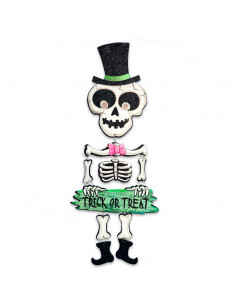 Tradineur - Letreros con figuras colgantes con para Halloween - Fabricado en plástico - Adorno para decoración - Longitud 51 cm
