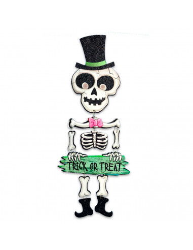 Tradineur - Letreros con figuras colgantes con para Halloween - Fabricado en plástico - Adorno para decoración - Longitud 51 cm