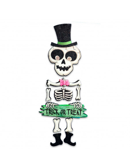 Tradineur - Letreros con figuras colgantes con para Halloween - Fabricado en plástico - Adorno para decoración - Longitud 51 cm Tradineur - Letreros con figuras colgantes con para Halloween - Fabricado en plástico - Adorno para decoración - Longitud 51 cm