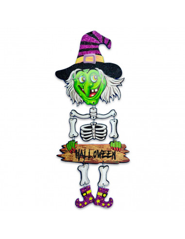 Tradineur - Letreros con figuras colgantes con para Halloween - Fabricado en plástico - Adorno para decoración - Longitud 51 cm
