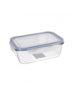 Fiambrera de cristal rectangular con tapa, recipiente de vidrio, 1,7 litros 24 x 8,5 x 17 cm