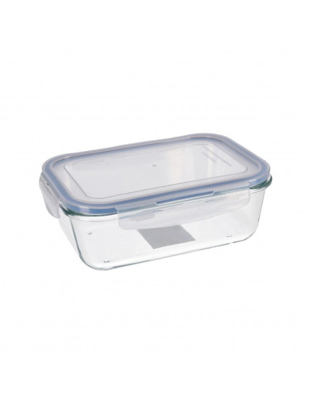 Fiambrera de cristal rectangular con tapa, recipiente de vidrio, 1,7 litros 24 x 8,5 x 17 cm