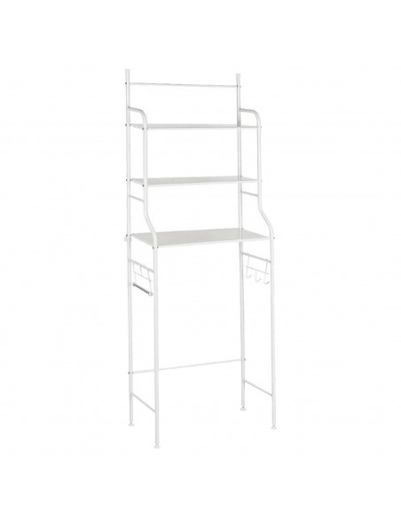 Tradineur - Estantería Multiusos para baño - Fabricado en acero inoxidable - De pie sin punzonado, protege la pared, fácil de mo