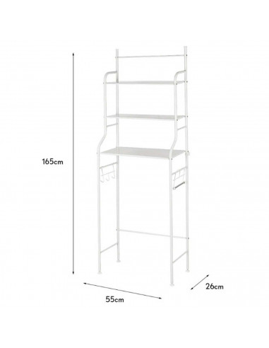 Tradineur - Estantería Multiusos para baño - Fabricado en acero inoxidable - De pie sin punzonado, protege la pared, fácil de mo