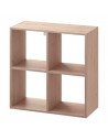 Tradineur - Estantería de 4 divisiones - Fabricado en madera - Decorativo de alta calidad, muy resistente y fácil limpieza - 60