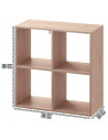 Tradineur - Estantería de 4 divisiones - Fabricado en madera - Decorativo de alta calidad, muy resistente y fácil limpieza - 60