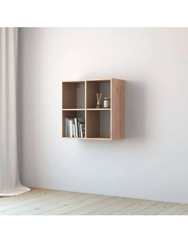 Tradineur - Estantería de 4 divisiones - Fabricado en madera - Decorativo de alta calidad, muy resistente y fácil limpieza - 60