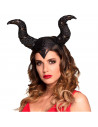 Tradineur - Corona con cuernos de villana - Complemento para disfraz de carnaval, halloween, cosplay, fiesta, adultos, talla úni
