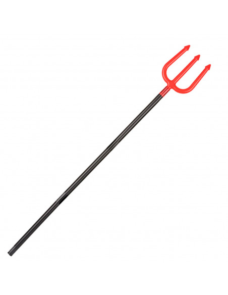 Tradineur - Tridente demoniaco de plastico, color negro y rojo para adultos - Complementos para carnaval, halloween y celebracio Tradineur - Tridente demoniaco de plastico, color negro y rojo para adultos - Complementos para carnaval, halloween y celebracio