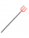 Tradineur - Tridente demoniaco de plastico, color negro y rojo para adultos - Complementos para carnaval, halloween y celebracio