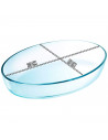 Tradineur - Fuente para horno ovalada - Fabricado en Vidrio - Apto para horno, microondas, congelador y lavavajillas - 2 Litros