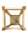 Taburete cuadrado de madera con asiento de rafia, banqueta con reposapiés y asiento de fibra natural para restaurante, cocina, 5